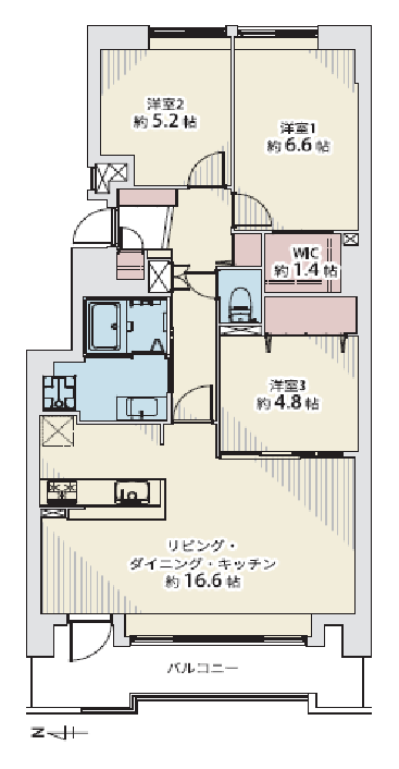 アイビーハイム福住東センターイーストポルト 708号室 間取り図