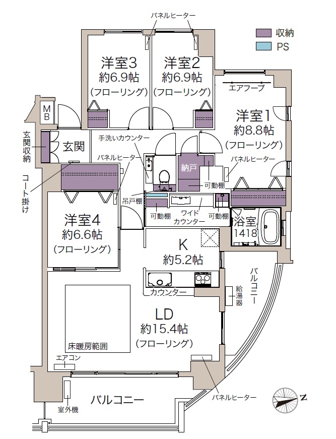 シティハウス澄川天神山 301号室 間取り図