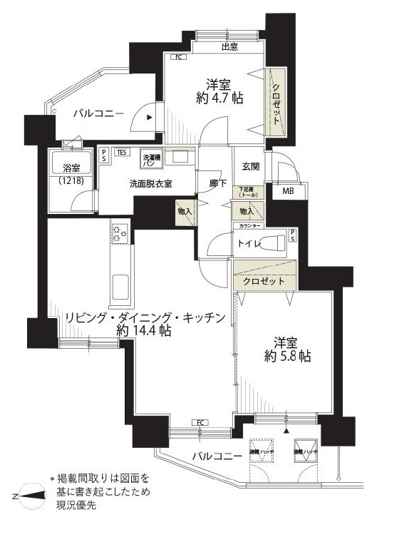 ライオンズヒルズ平岸壱番館 間取り図
